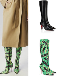 Santiag haute marron foncé Daim Synthétique Femme - Élégance chic avec talons aiguilles 4