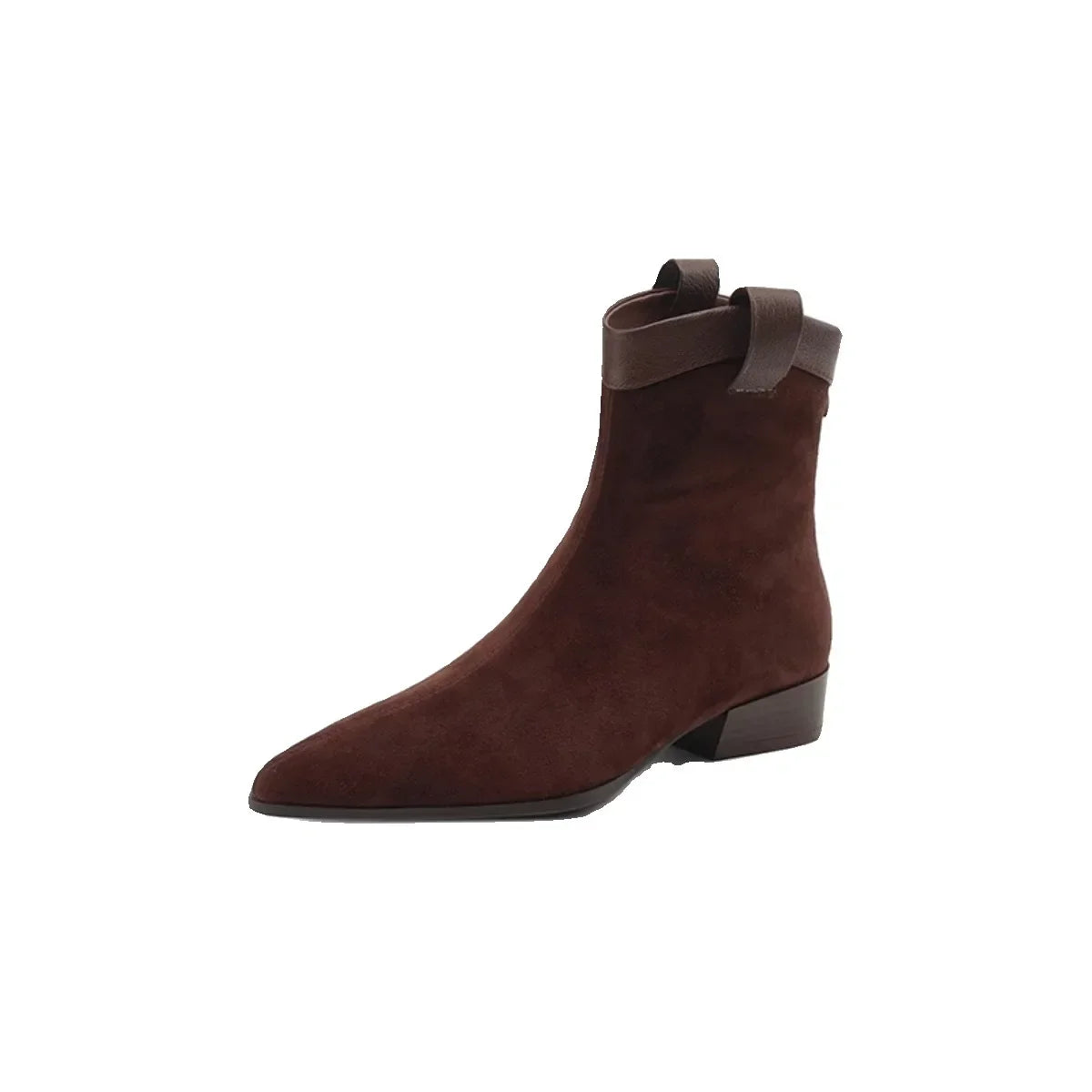 Santiag mi-haute marron Daim Femme - Élégance moderne avec bout pointu