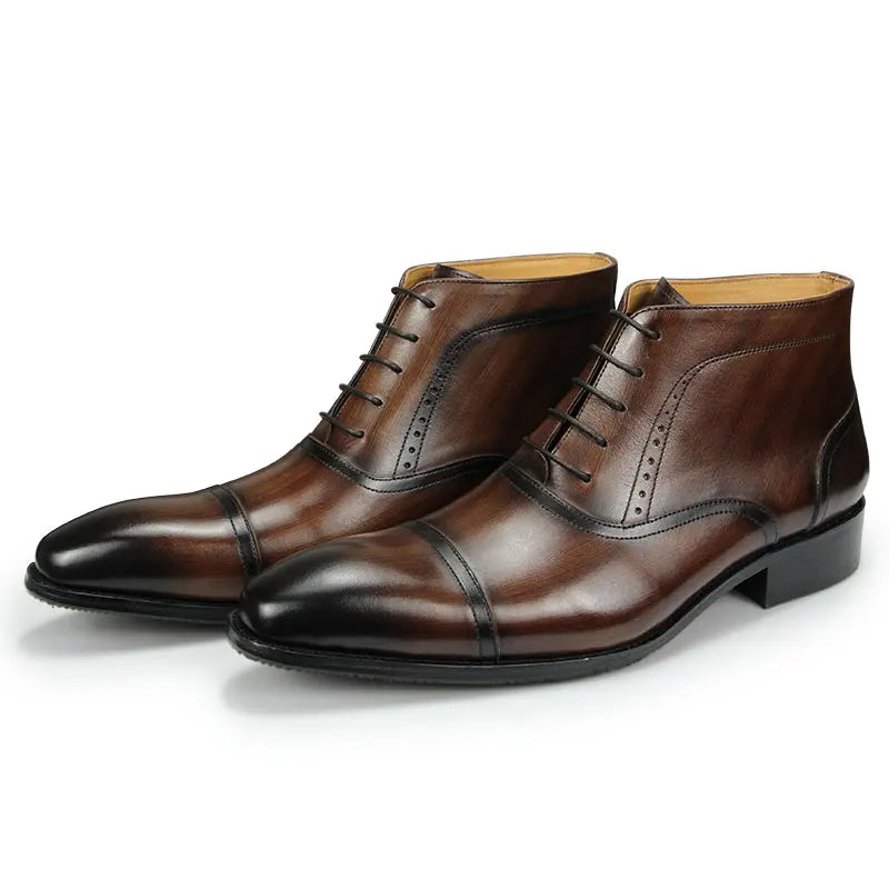 Bottine marron foncé Cuir Homme - Santiag élégante en cuir marron foncé 4