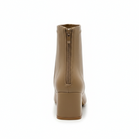 Bottine à talon camel Simili Cuir Femme - Design minimaliste bout carré camel 3