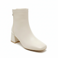Bottine beige Simili Cuir Femme - Santiags modernes à bout carré distinctif 1