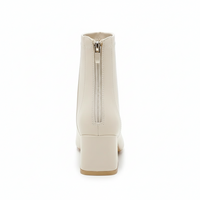 Bottine beige Simili Cuir Femme - Santiags modernes à bout carré distinctif 3