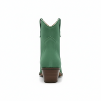 Santiag mi-haute vert Daim Femme - Talon carré et bout pointu western 3