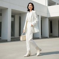 Bottine beige Simili Cuir Femme - Santiags modernes à bout carré distinctif 5