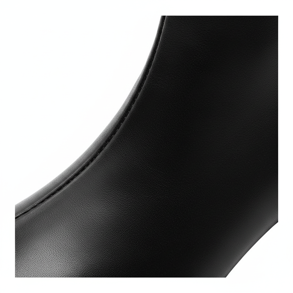 Bottine à talon noir Simili Cuir Femme - Santiags élégantes en simili cuir noir 4
