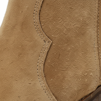 Santiag basse camel Daim Femme - Tirettes et coutures vagues stylisées 4