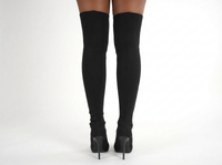 Botte haute noir Synthétique Femme - Santiags noires modernes à talon aiguille 5