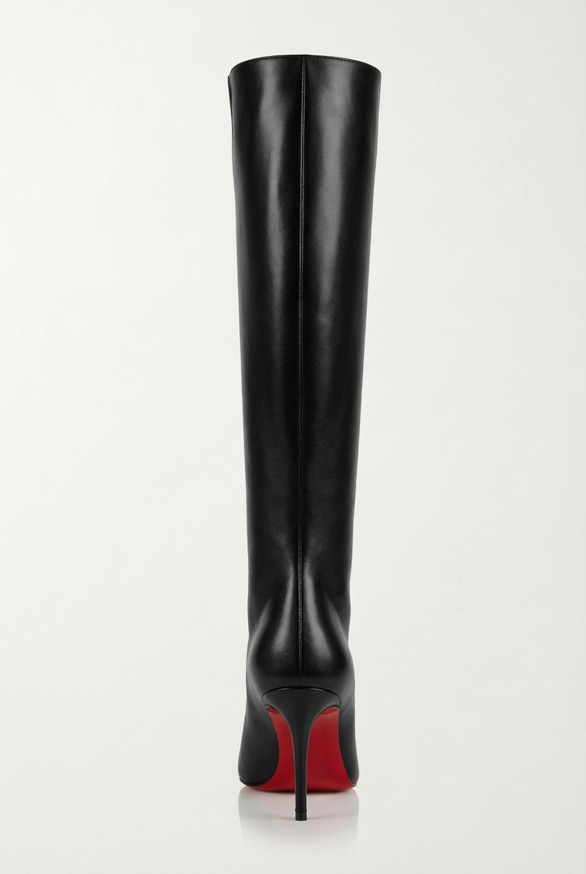 Botte haute noir Synthétique Femme - Talon rouge audacieux et sophistiqué 3