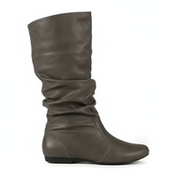 Botte haute gris Simili Cuir Femme - Silhouette ample et design minimaliste 4