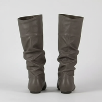 Botte haute gris Simili Cuir Femme - Silhouette ample et design minimaliste 5