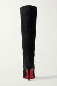 Botte haute noir Daim Synthétique Femme - Santiags noires à semelle rouge distincte 3