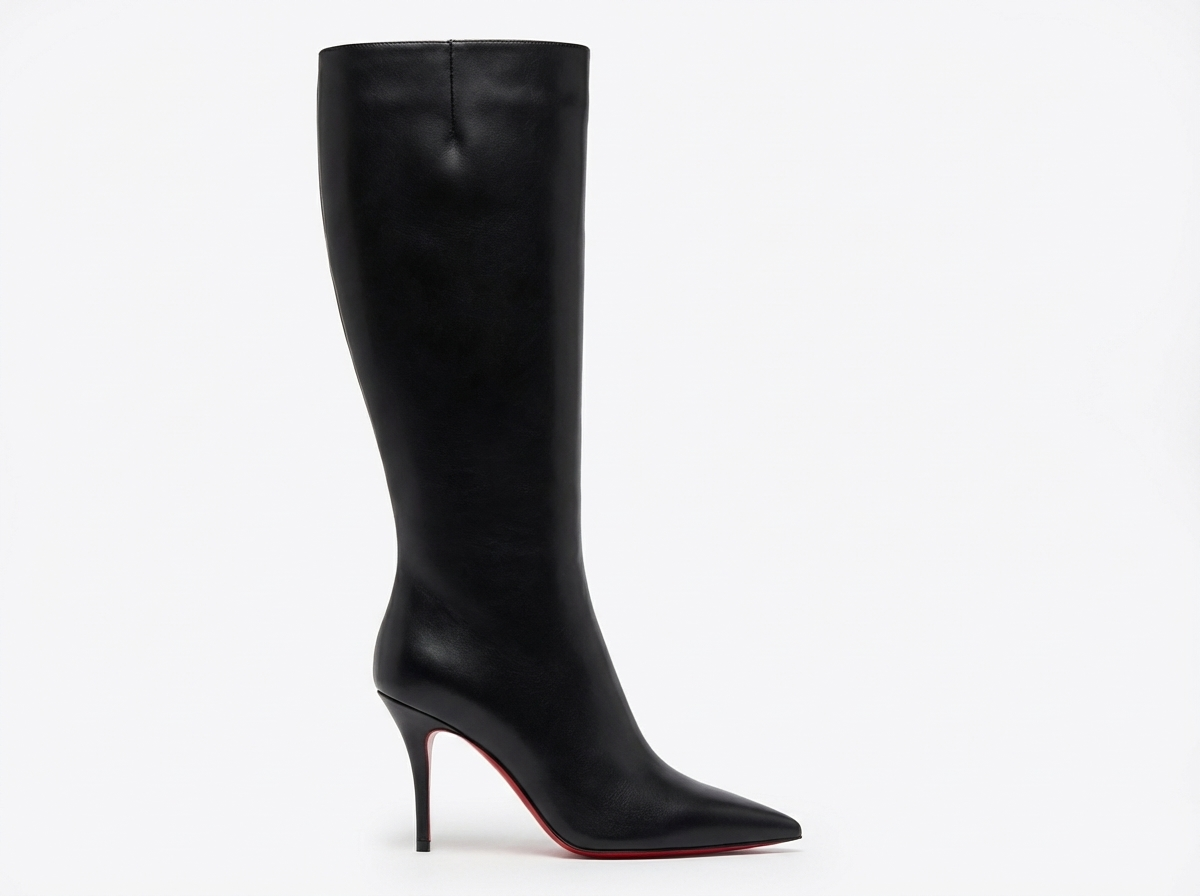 Botte haute noir Synthétique Femme - Talon rouge audacieux et sophistiqué 5