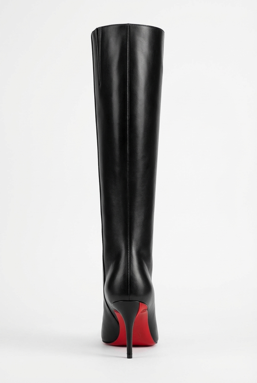 Botte haute noir Synthétique Femme - Talon rouge audacieux et sophistiqué 6