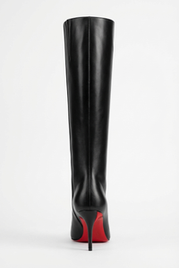Botte haute noir Synthétique Femme - Talon rouge audacieux et sophistiqué 6