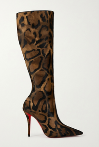 Botte haute marron foncé Synthétique Femme - Santiags léopard à talon aiguille 2