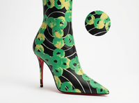 Botte haute multicolore Synthétique Femme - Motif cerclé vibrant et talon aiguille 3