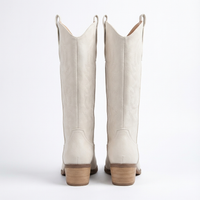 Santiag haute blanc Simili Cuir Femme - Élégance moderne sans ornements excessifs 3