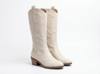 Santiag haute blanc Simili Cuir Femme - Élégance moderne sans ornements excessifs 1