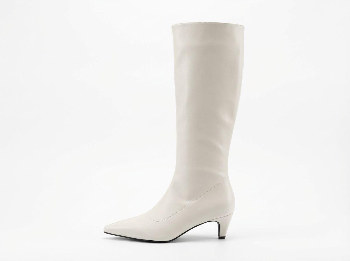 Santiag haute blanc Synthétique Femme - Bottes élégantes avec bout pointu distinctif