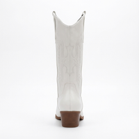 Santiag haute blanc Simili Cuir Femme - Broderies western sur tige haute chic 6