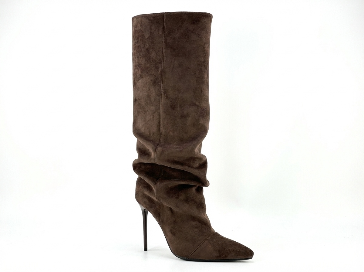 Botte haute marron Daim Femme - Élégance western au style sophistiqué