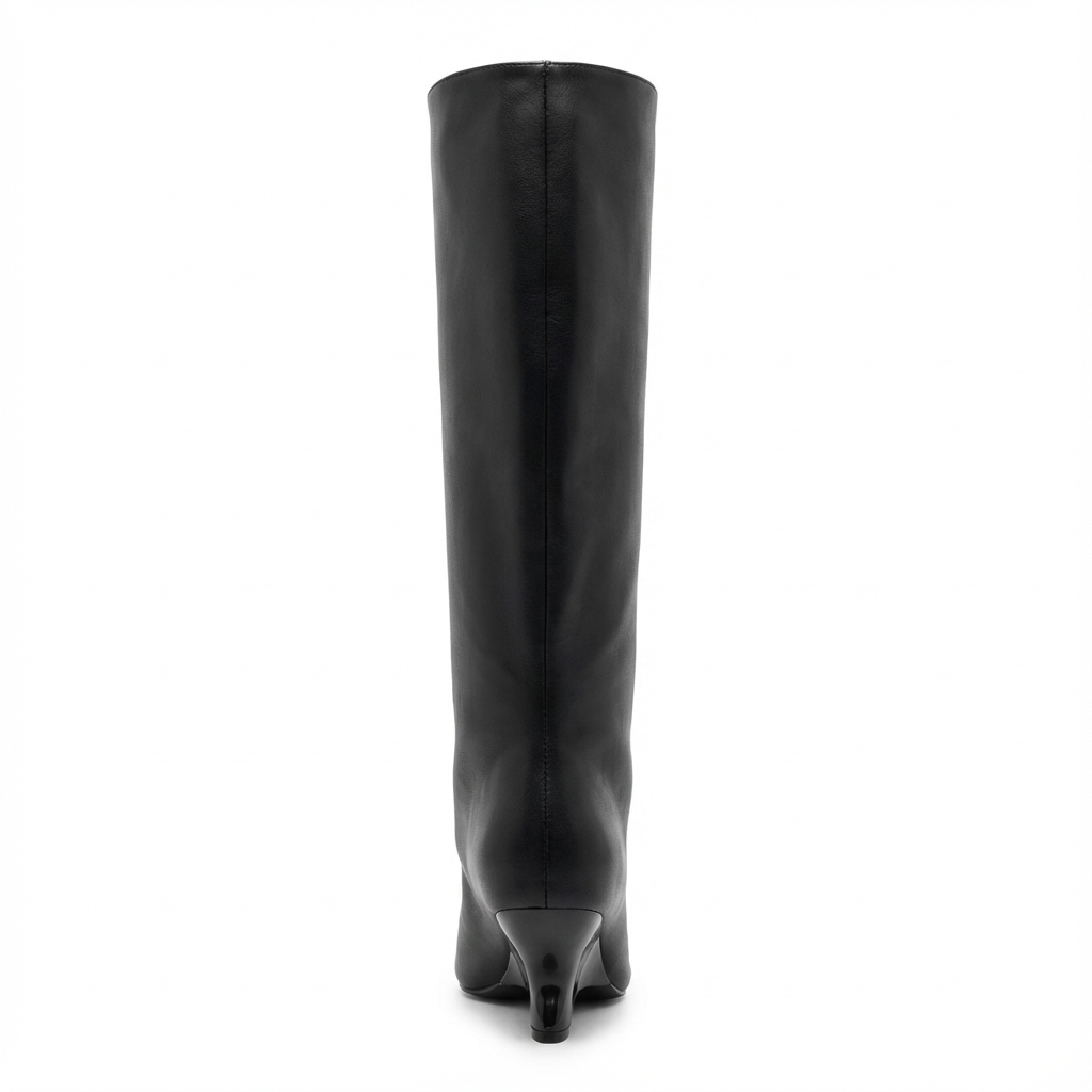 Botte haute noir Synthétique Femme - Santiags modernes avec bout ouvert élégant 3