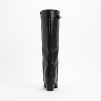 Santiag haute noir Synthétique Femme - Bout pointu avec boucle élégante 3