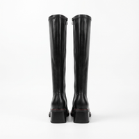 Botte haute noir Synthétique Femme - Élégance moderne avec talon carré 4