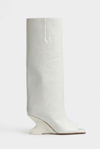 Botte haute blanc Synthétique Femme - Santiags blanches à talon sculptural ouvert 2