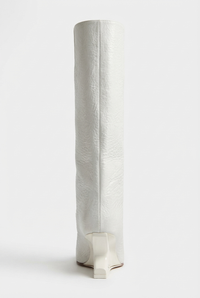 Botte haute blanc Synthétique Femme - Santiags blanches à talon sculptural ouvert 3