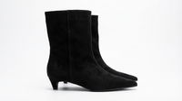 Botte haute noir Daim Synthétique Femme - Minimalisme chic au style western 5