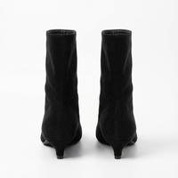 Botte haute noir Daim Synthétique Femme - Minimalisme chic au style western 6