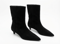 Botte haute noir Daim Synthétique Femme - Minimalisme chic au style western 1