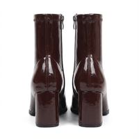 Bottine à talon marron Synthétique Femme - Santiags vernis au style western élégant 6