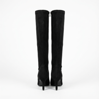 Botte haute noir Daim Synthétique Femme - Santiags modernes bout pointu élégantes 3