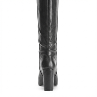 Botte haute noir Daim Synthétique Femme - Aspect python, coupe élégante, style western 3