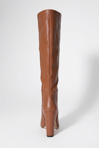 Botte haute marron Daim Synthétique Femme - Santiags marron au bout pointu élégant 4