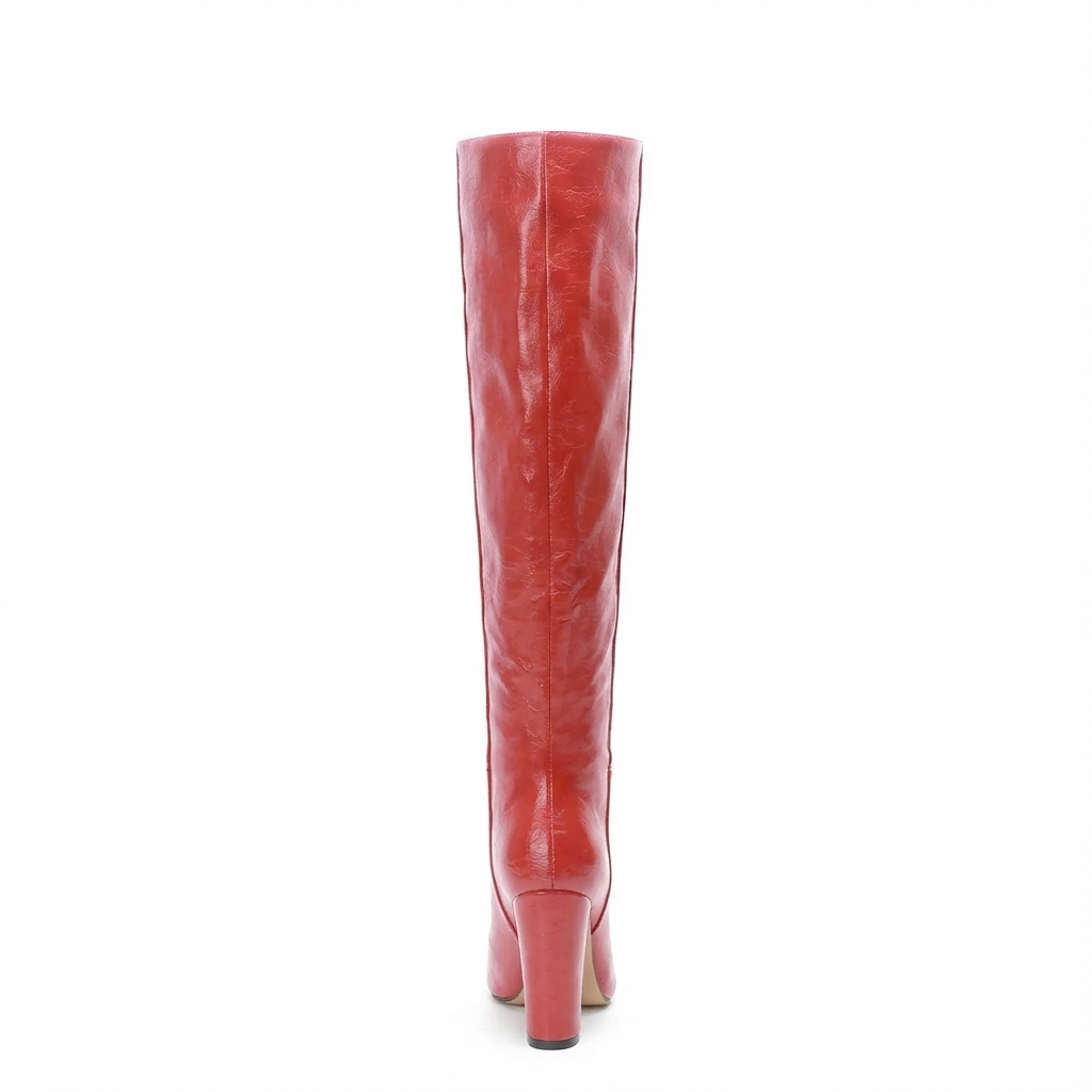 Botte haute rouge Daim Synthétique Femme - Santiags élégantes et audacieuses en rouge 3