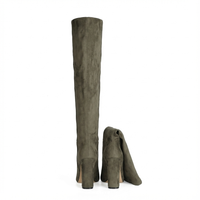 Botte haute gris Daim Synthétique Femme - Santiags marron à bout amande sophistiqué 3