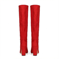 Botte haute rouge Daim Synthétique Femme - Santiags rouges au style western audacieux 2