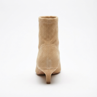 Bottine à talon beige Daim Femme - Bottines pointues au style western chic 3