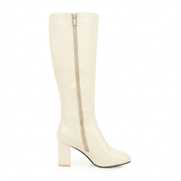 Botte haute beige Synthétique Femme - Élégance beige au style western moderne 2