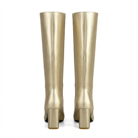 Botte haute doré Simili Cuir Femme - Santiags dorées au style western chic 3