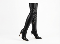 Botte haute noir Synthétique Femme - Santiags noires à talons aiguilles 1