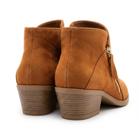 Santiag basse camel Daim Femme - Bottines élégantes avec zip latéral 3