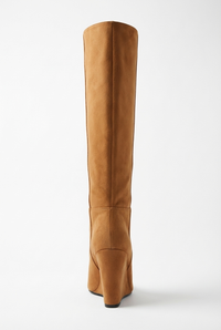 Botte haute camel Daim Synthétique Femme - Santiags camel élégantes et modernes 3