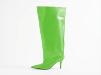 Botte haute vert Synthétique Femme - Santiags vertes élégantes à talon aiguille 2