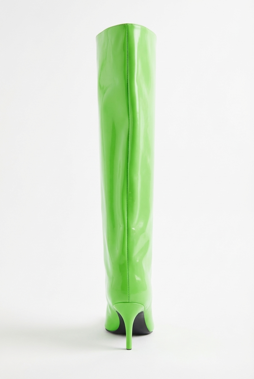 Botte haute vert Synthétique Femme - Santiags vertes élégantes à talon aiguille 3