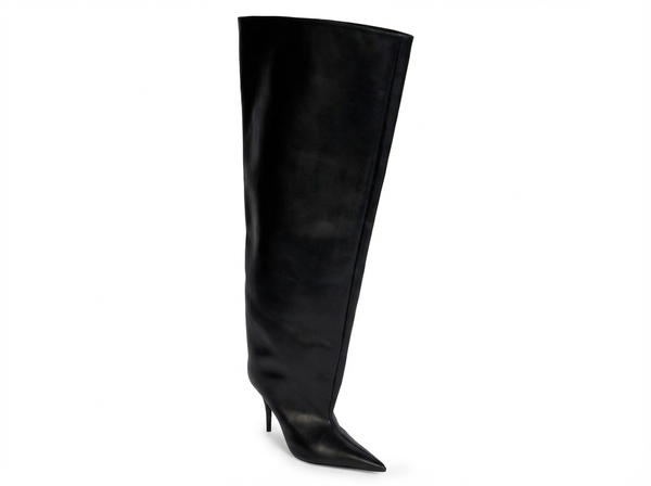 Santiag haute noir Synthétique Femme - Talon aiguille pour allure moderne chic - three_quarter_view