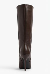 Botte haute marron Synthétique Femme - Élégance occidentale avec talon aiguille 3